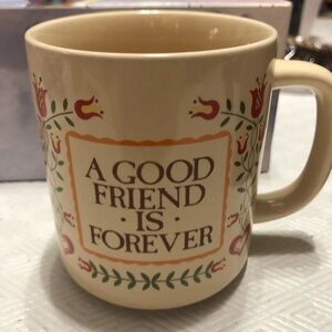 Cream Floral Mug - A Good Friend is Forever